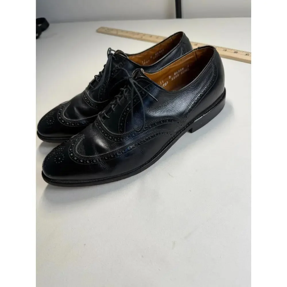 Allen Edmonds Chester Wingtips Oxfords Mens 11D Black Dress‎ Shoes Made in USA